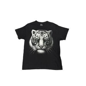 ODM Men’s Graphic Print White Lion w/ Blue Eyes T-Shirt Size Large​​​​​
